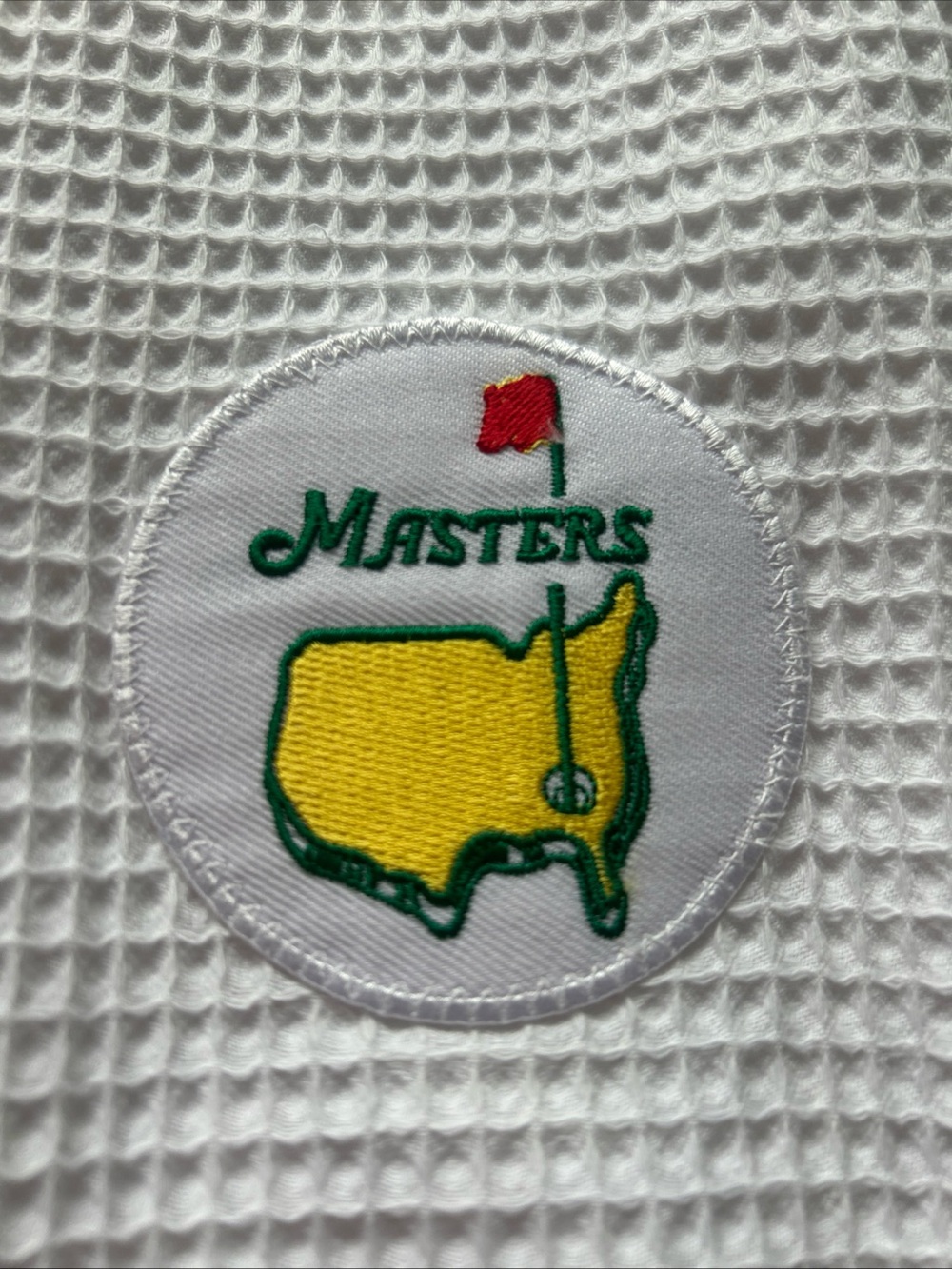 Augusta National Masters White Waffle Weave Spa Robe with Embroidered Patch - Picture 12 of 14